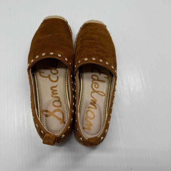 Sam Edelman Koda Brown Suede Espadrille Flats Studded Slip On Shoes 6 - Picture 5 of 9